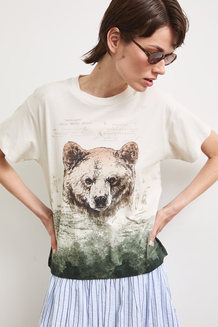 T-shirt damski bawełniany z kolekcji Bieszczadzki Park Narodowy x Medicine RS26-TSD852 beżowy