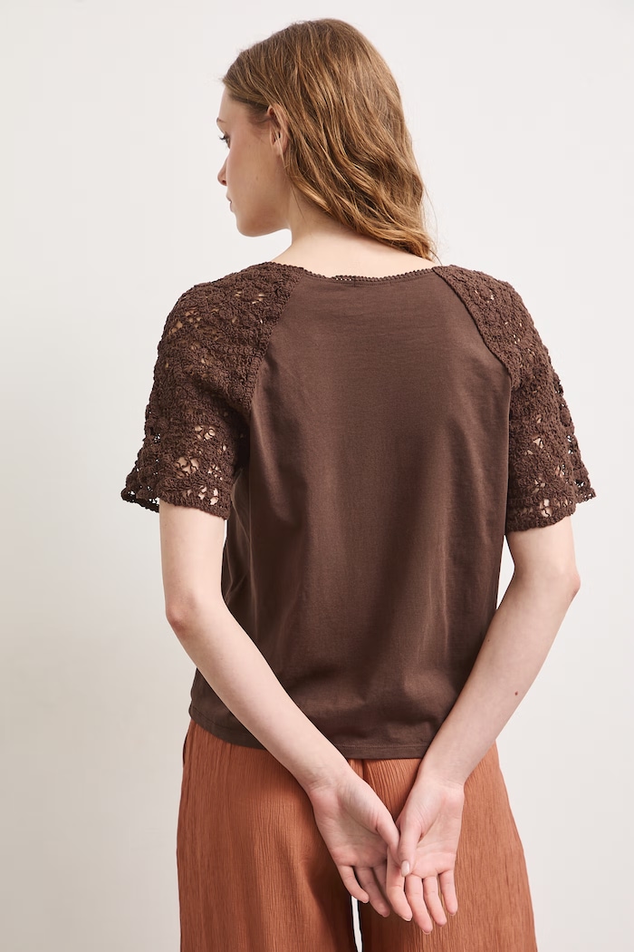 Odzież T-shirt damski bawełniany RS26-TSD904 brązowy