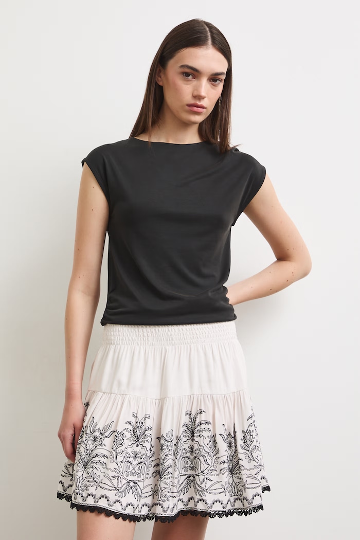 T-shirt damski z modalem gładki RS26-TSD910 szary RS26