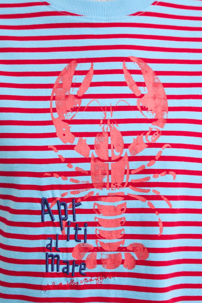 T-shirt damski bawełniany z nadrukiem RS26-TSDA02 niebieski