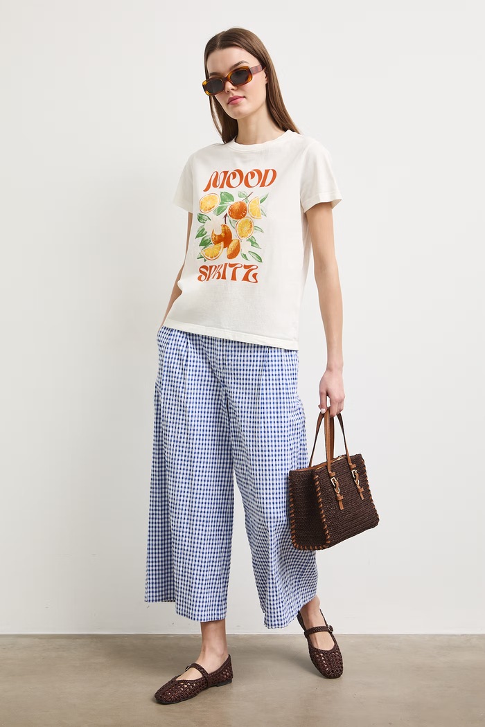 T-shirt damski bawełniany z nadrukiem RS26-TSDA06 beżowy RS26