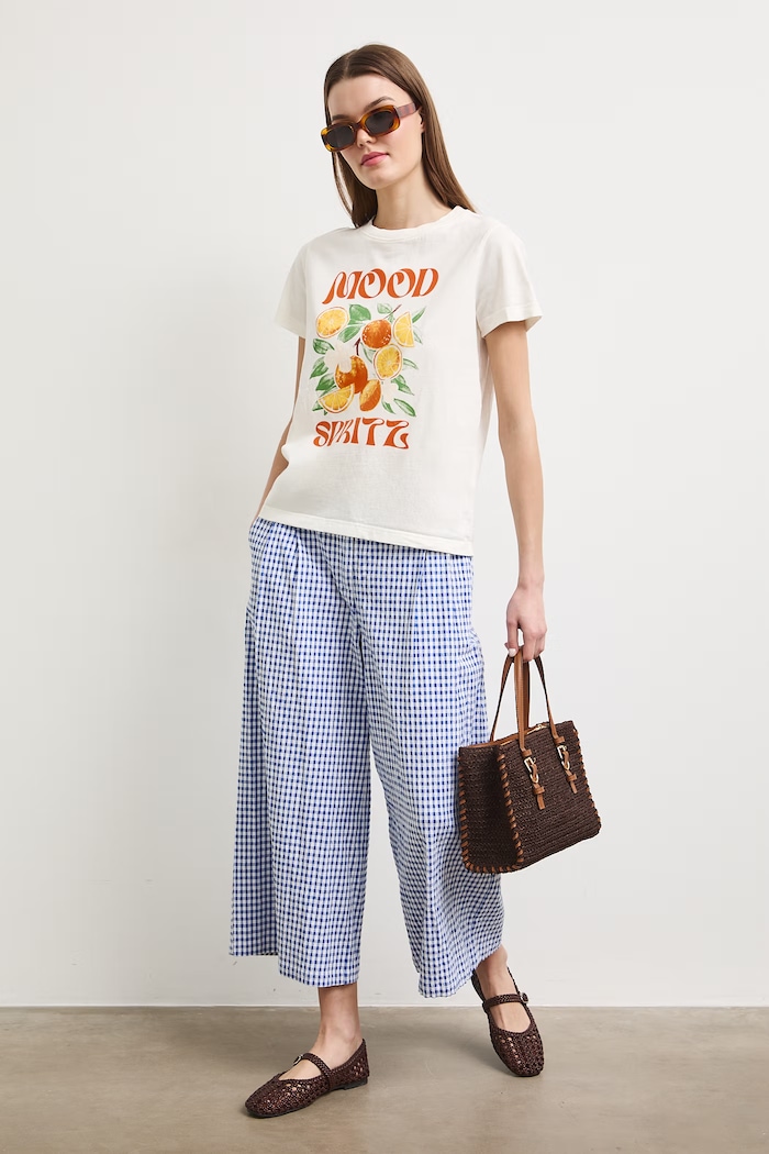 T-shirt damski bawełniany z nadrukiem RS26-TSDA06 beżowy RS26