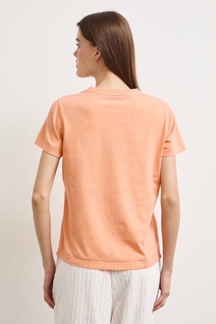 Odzież T-shirt damski bawełniany z nadrukiem RS26-TSDA06 pomarańczowy