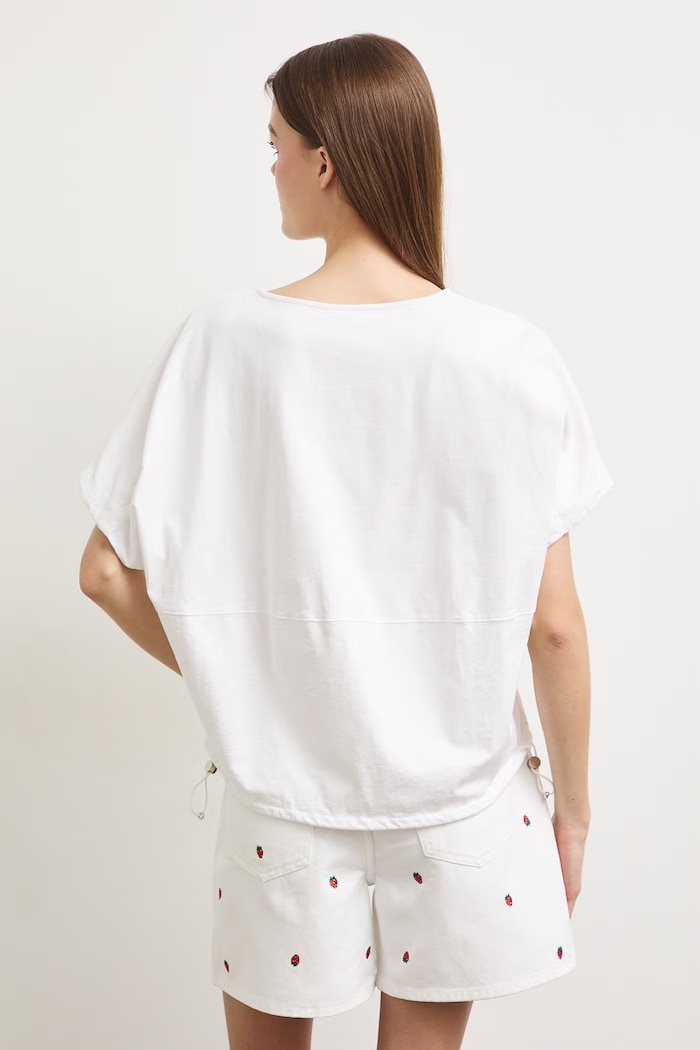 Odzież T-shirt damski bawełniany z nadrukiem RS26-TSDA07 biały