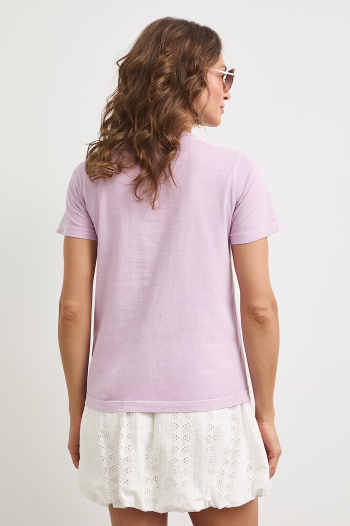 Odzież T-shirt damski bawełniany z nadrukiem RS26-TSDA09 fioletowy