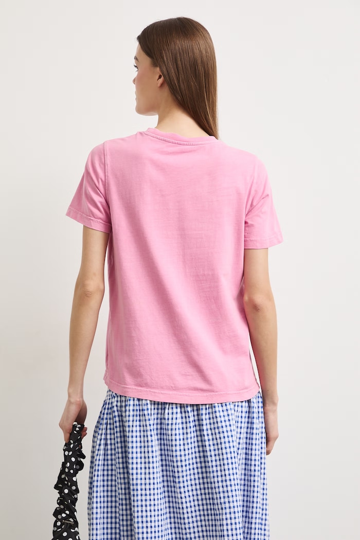 Odzież T-shirt damski bawełniany z nadrukiem RS26-TSDA09 różowy