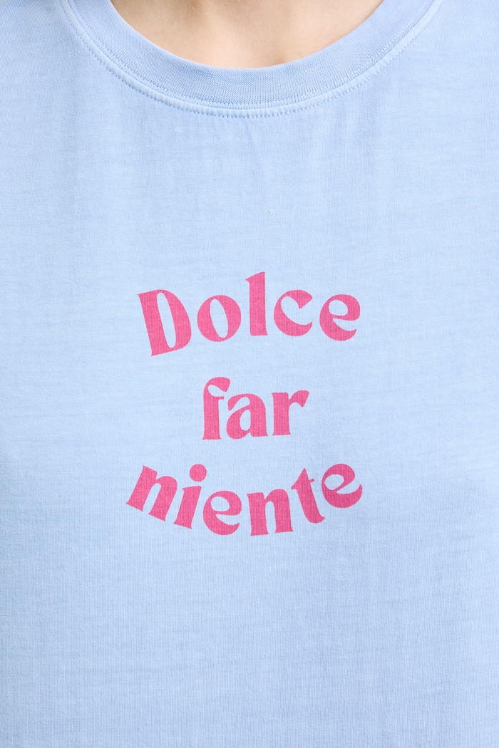 T-shirt damski bawełniany z nadrukiem RS26-TSDA09 niebieski