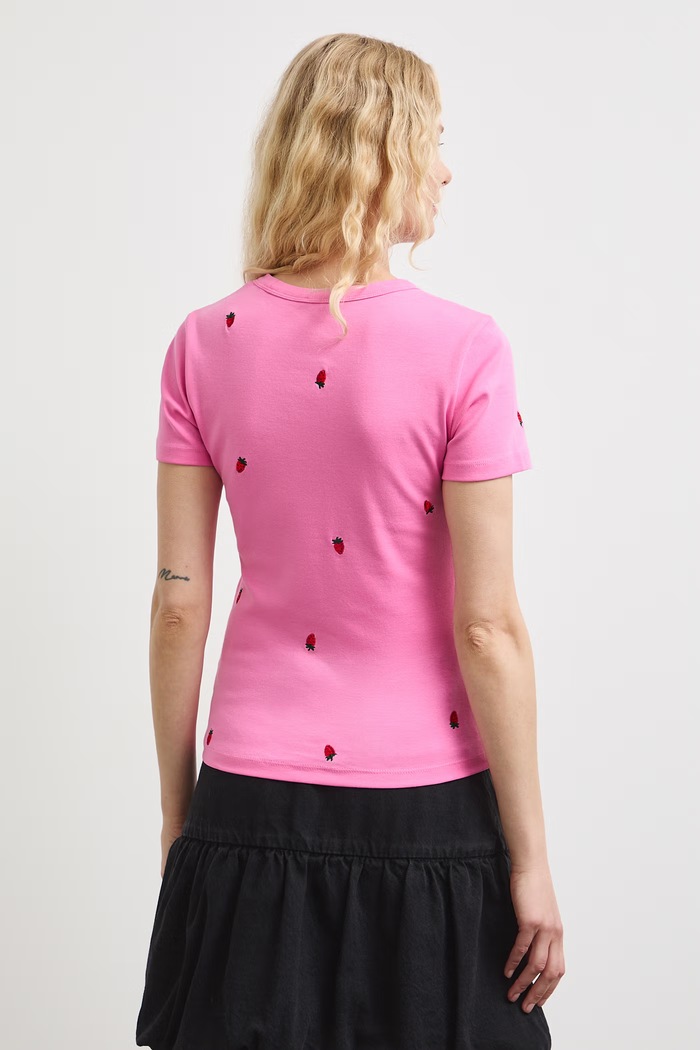 Ρούχα Medicine t-shirt γυναικείο βαμβακερό με ελαστάν RS26-TSDA12 ροζ