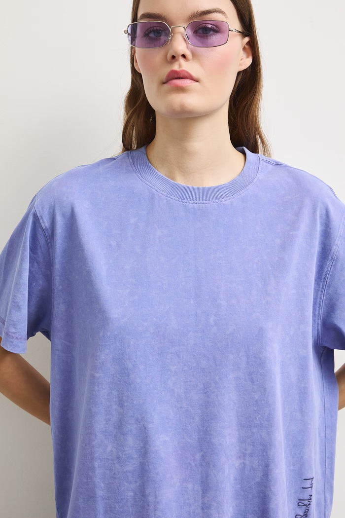Medicine oversize t-shirt γυναικείο βαμβακερό μωβ RS26-TSDA51