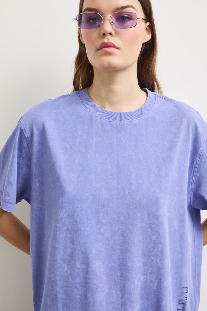 Medicine oversize t-shirt γυναικείο βαμβακερό μωβ RS26-TSDA51