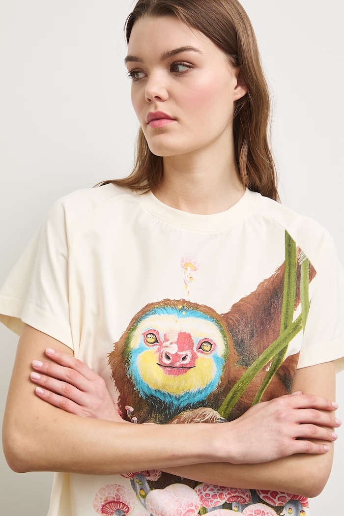 Medicine oversize t-shirt γυναικείο RS26-TSDA56 μπεζ