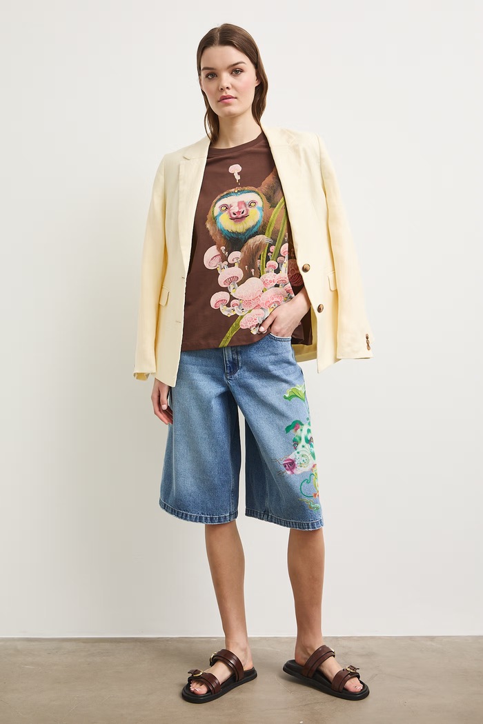 Medicine oversize t-shirt γυναικείο RS26-TSDA56 καφέ RS26