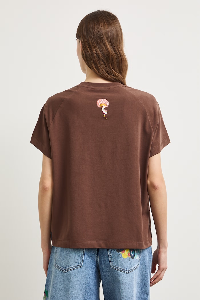 Ρούχα Medicine oversize t-shirt γυναικείο RS26-TSDA56 καφέ