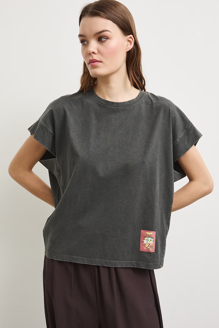 Medicine oversize t-shirt γυναικείο βαμβακερό RS26-TSDA58 γκρί RS26