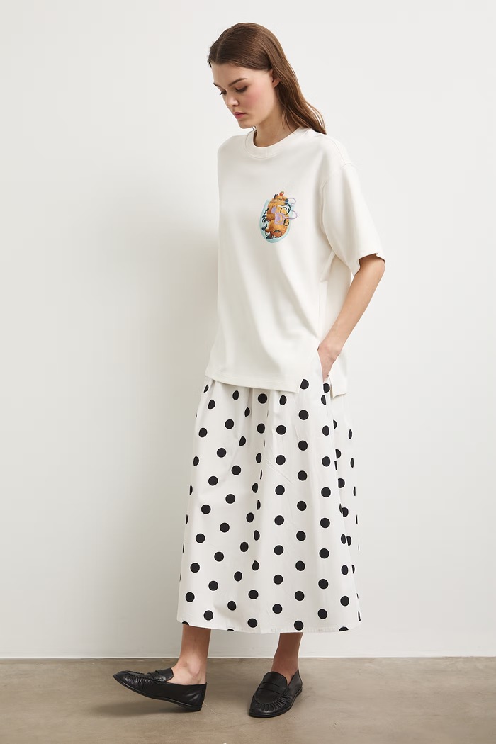 Medicine oversize t-shirt γυναικείο βαμβακερό με ελαστάν RS26-TSDA60 μπεζ RS26