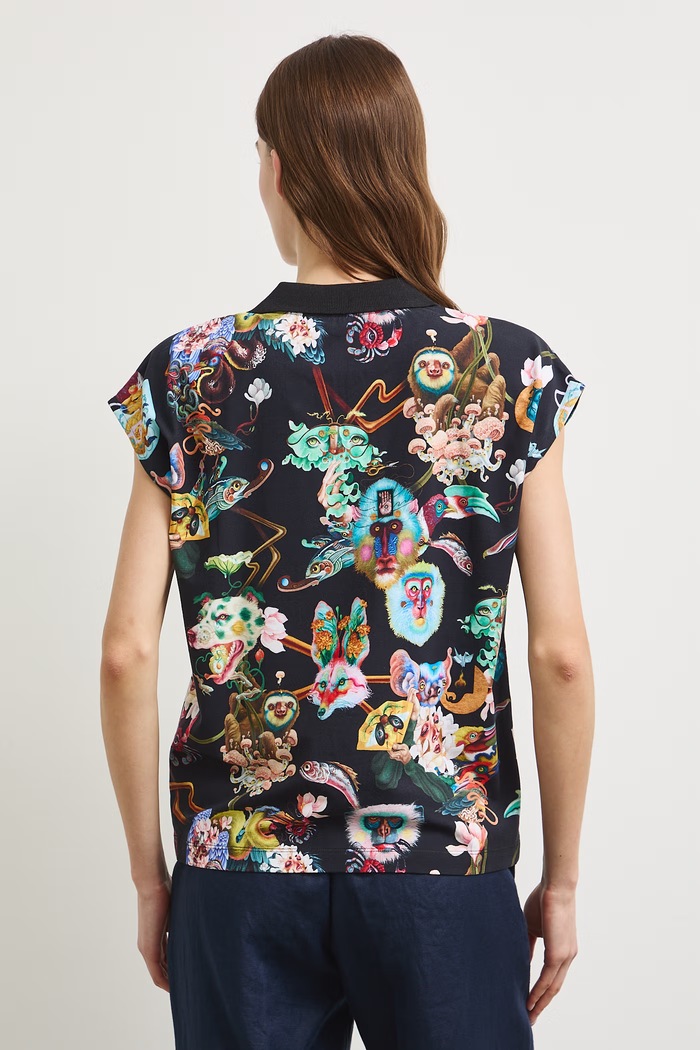 Ρούχα Medicine t-shirt γυναικείο βαμβακερό με ελαστάν RS26-TSDA61 μαύρο
