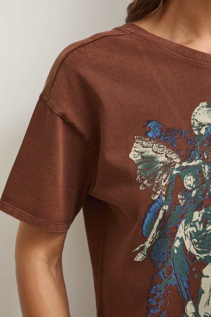 Medicine oversize t-shirt γυναικείο βαμβακερό RS26-TSDA72 καφέ