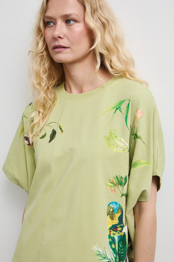 T-shirt damski bawełniany z elastanem zielony RS26-TSDB02
