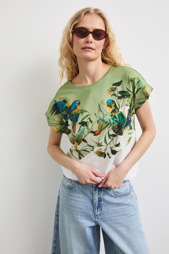 Medicine T-shirt damski bawełniany z elastanem multicolor RS26-TSDB05