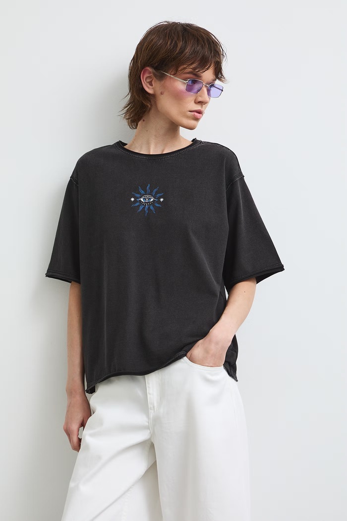 Medicine T-shirt oversize damski bawełniany szary RS26-TSDC07