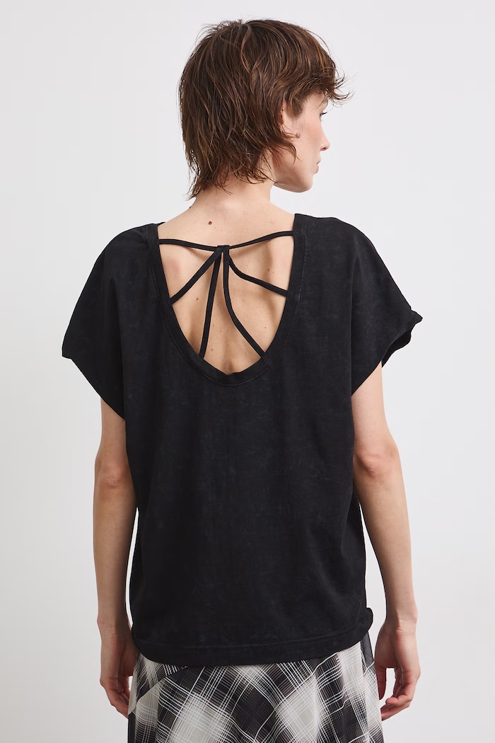Odzież T-shirt damski bawełniany z nadrukiem RS26-TSDC08 czarny