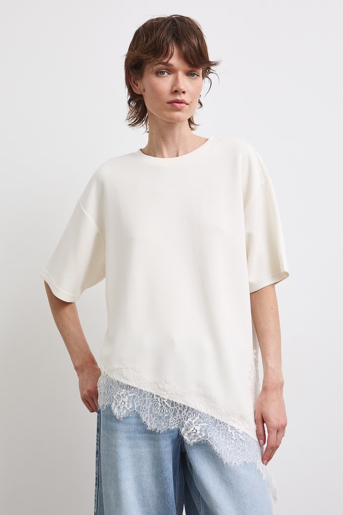 Medicine T-shirt oversize damski z modalem RS26-TSDC09 beżowy RS26