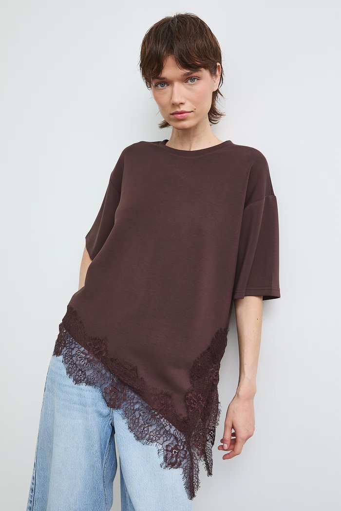 Medicine T-shirt oversize damski z modalem RS26-TSDC09 brązowy RS26