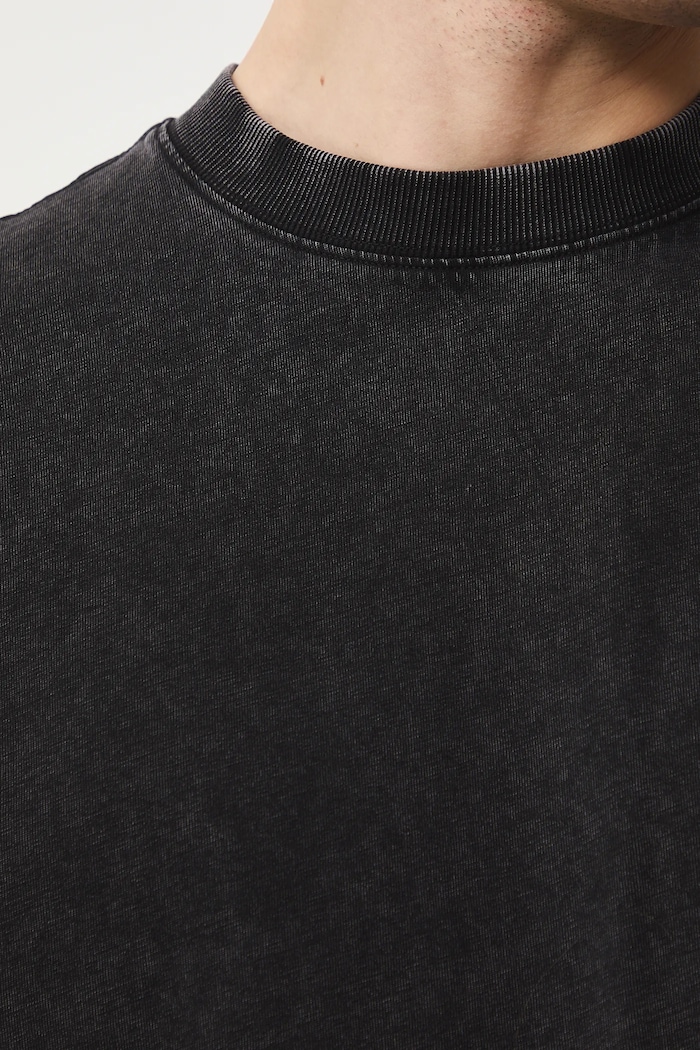 T-shirt bawełniany męski z efektem sprania RS26-TSM030 szary