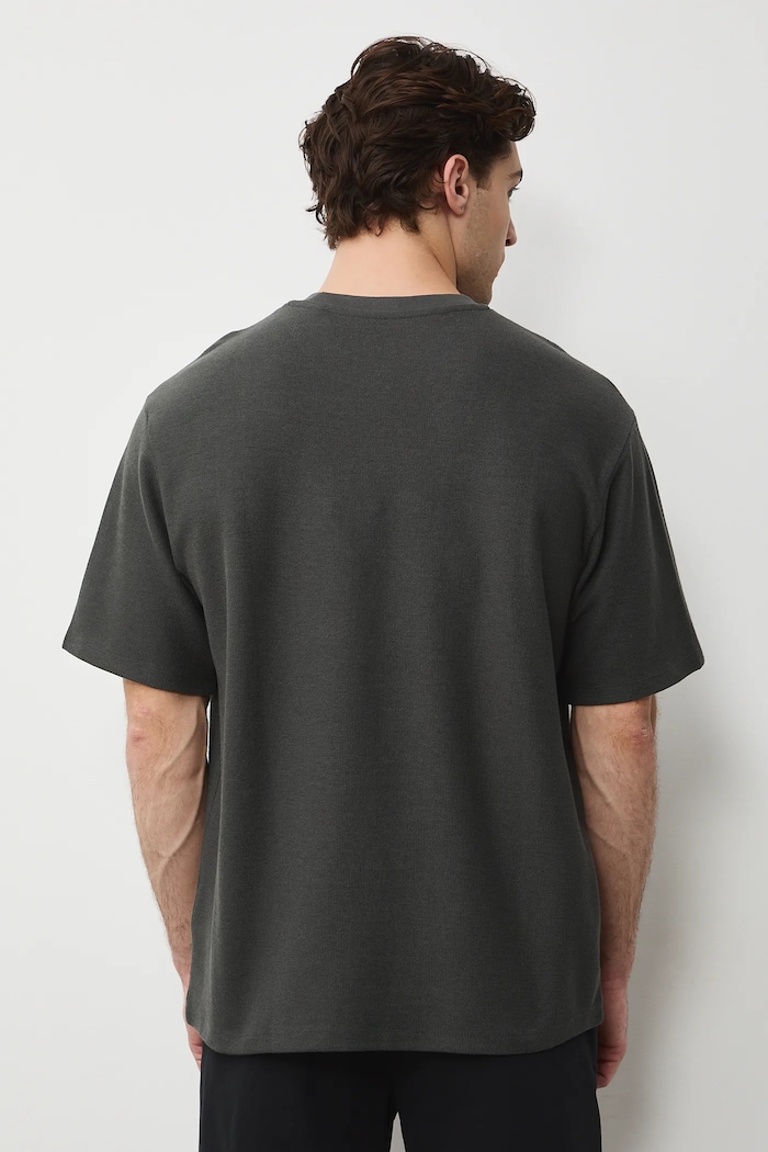 Odzież T-shirt męski z fakturą RS26-TSM031 zielony