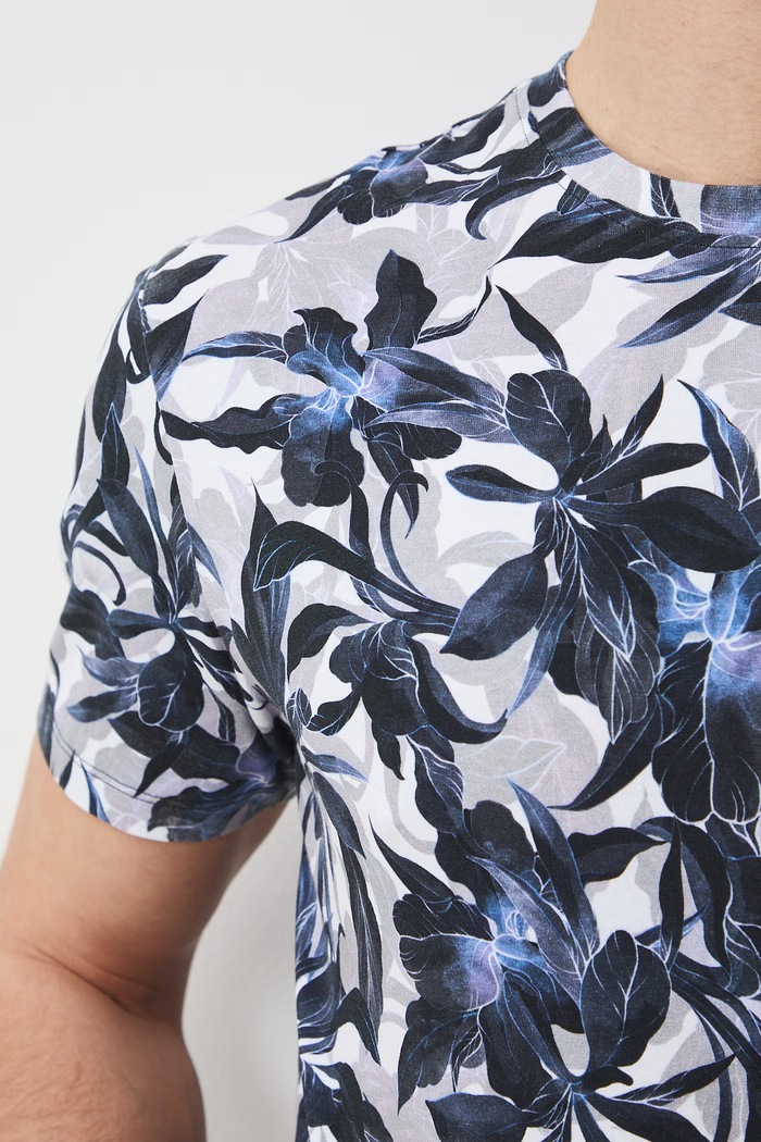 T-shirt męski bawełniany z elastanem RS26-TSM051 biały