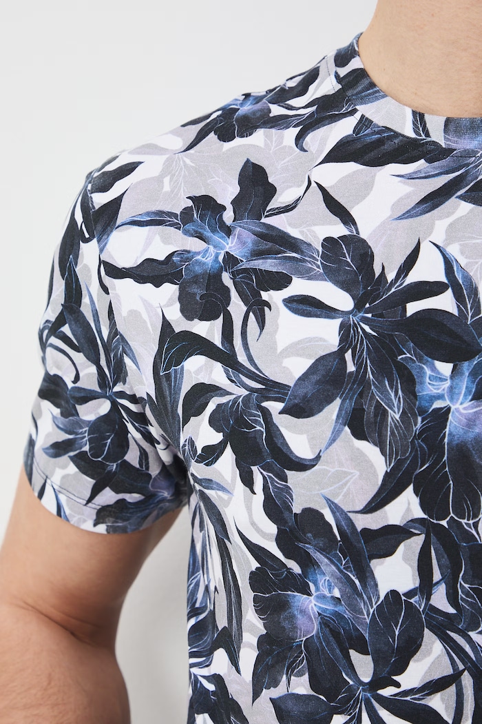 T-shirt męski bawełniany z elastanem RS26-TSM051 biały