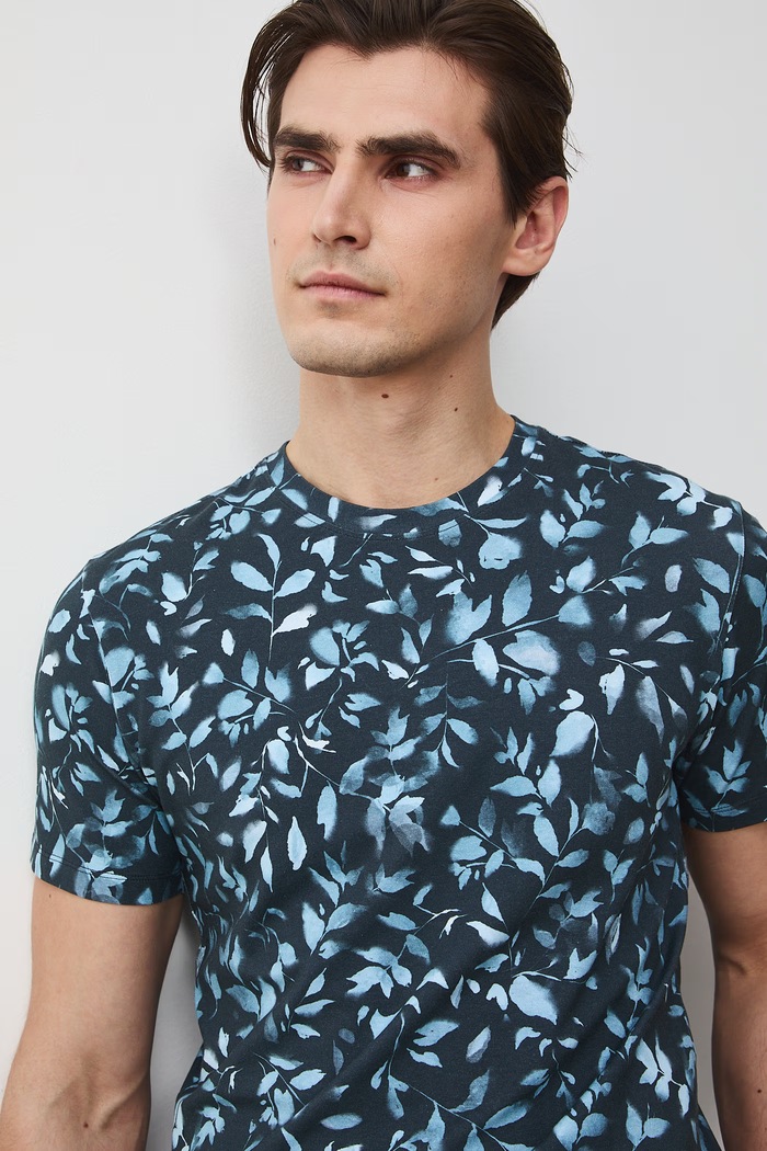 T-shirt męski bawełniany z elastanem szary RS26-TSM051