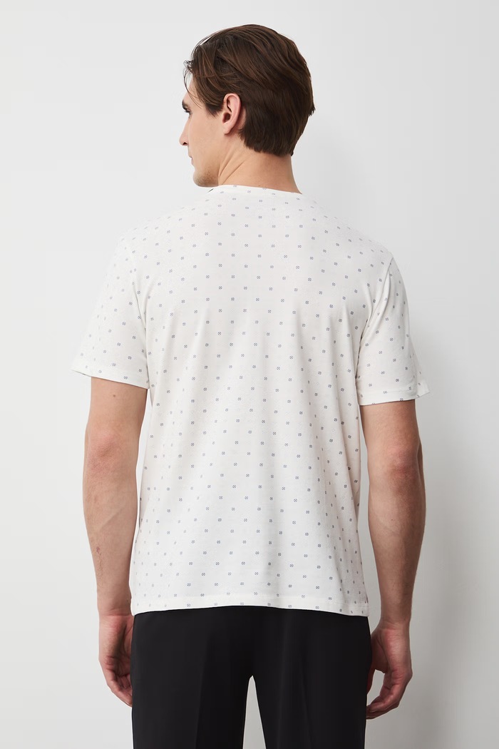 Odzież t-shirt męski bawełniany z elastanem RS26-TSM055 beżowy