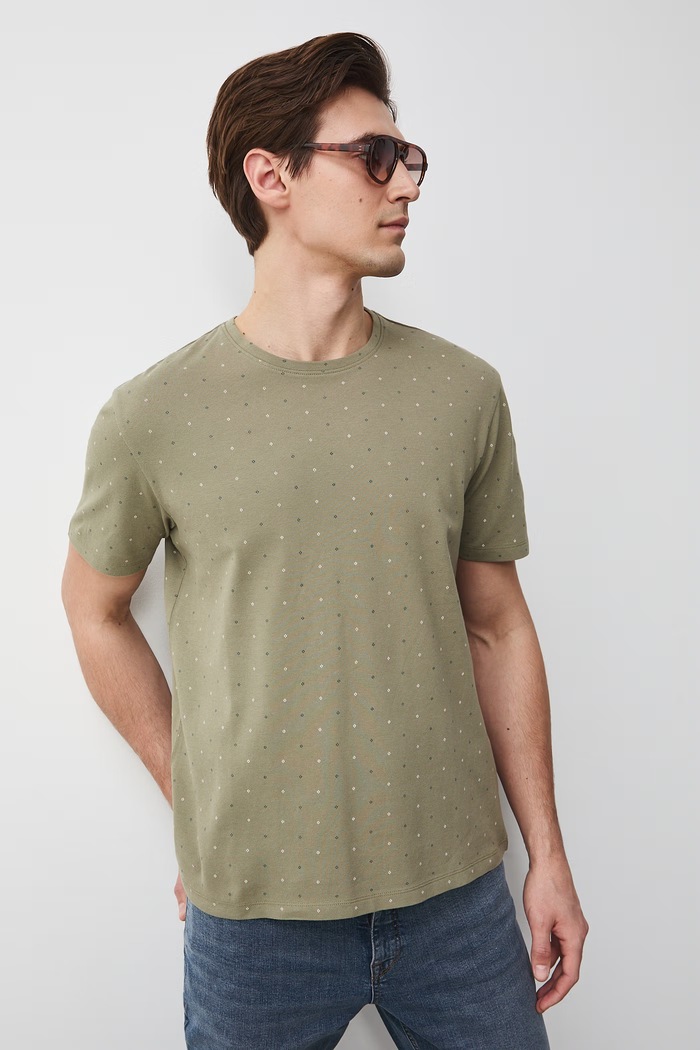 Odzież T-shirt męski bawełniany z elastanem RS26-TSM055 zielony