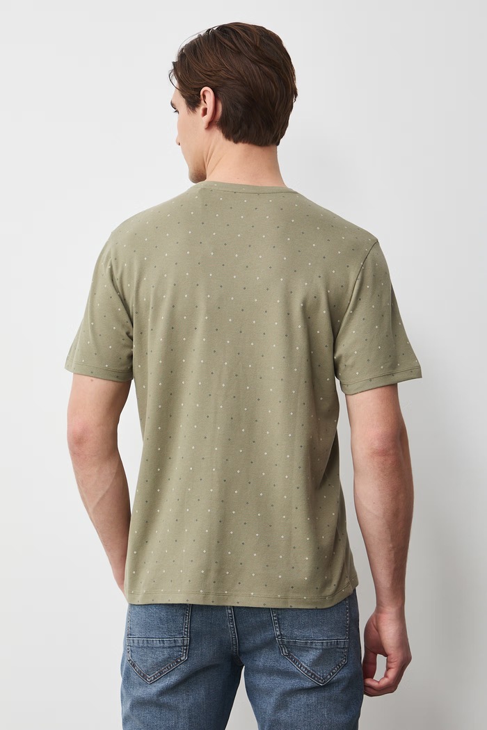 T-shirt męski bawełniany z elastanem zielony RS26-TSM055