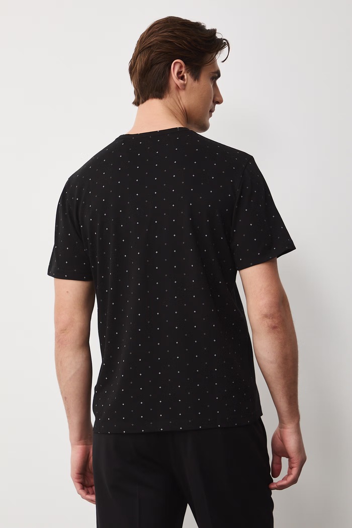 Odzież t-shirt męski bawełniany z elastanem RS26-TSM055 czarny