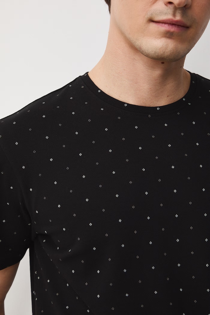 t-shirt męski bawełniany z elastanem RS26-TSM055 czarny