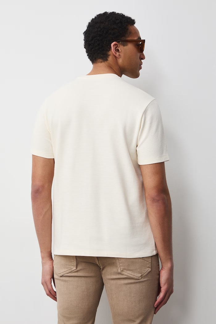 Odzież T-shirt męski bawełniany RS26-TSM061 beżowy