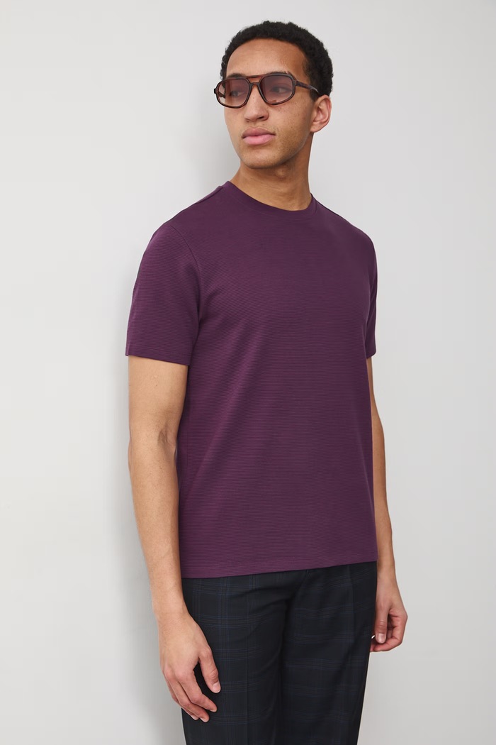 T-shirt męski bawełniany RS26-TSM061 fioletowy RS26
