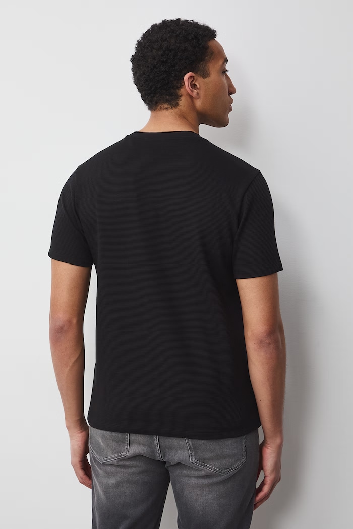 T-shirt męski bawełniany czarny RS26-TSM061