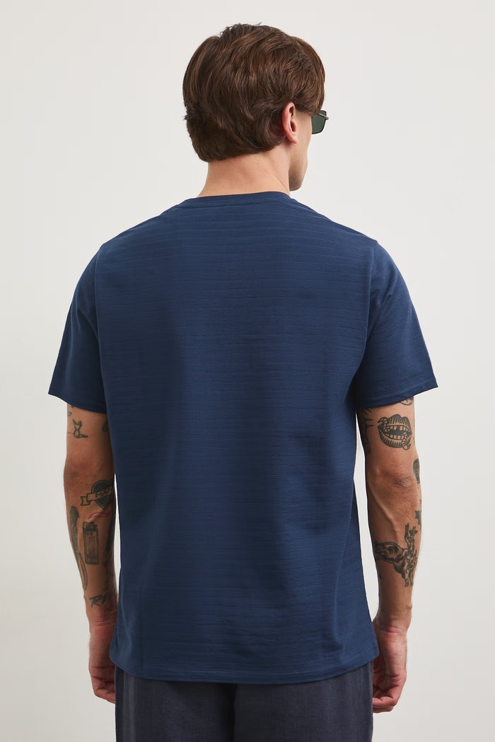 Odzież T-shirt męski bawełniany RS26-TSM072 granatowy