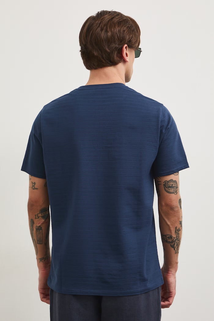 Odzież T-shirt męski bawełniany RS26-TSM072 granatowy