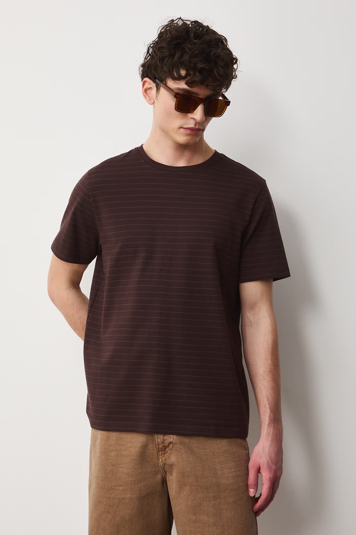 T-shirt męski bawełniany RS26-TSM072 brązowy RS26