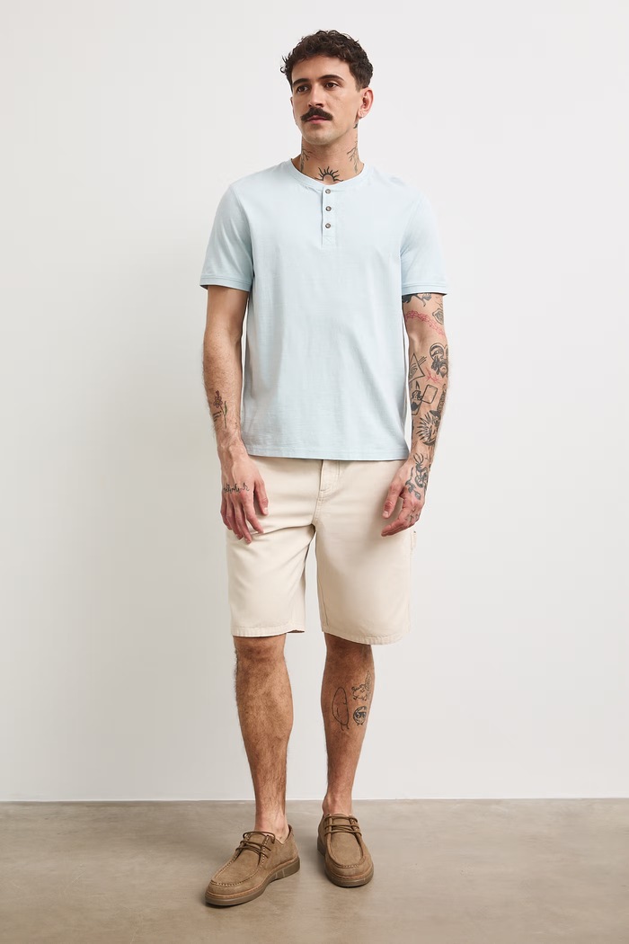 polo męskie bawełniane z efektem sprania RS26-TSM090 niebieski RS26