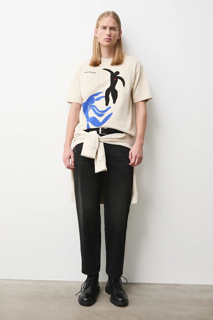 Odzież T-shirt bawełniany męski z kolekcji Eviva L'arte RS26-TSM256 beżowy