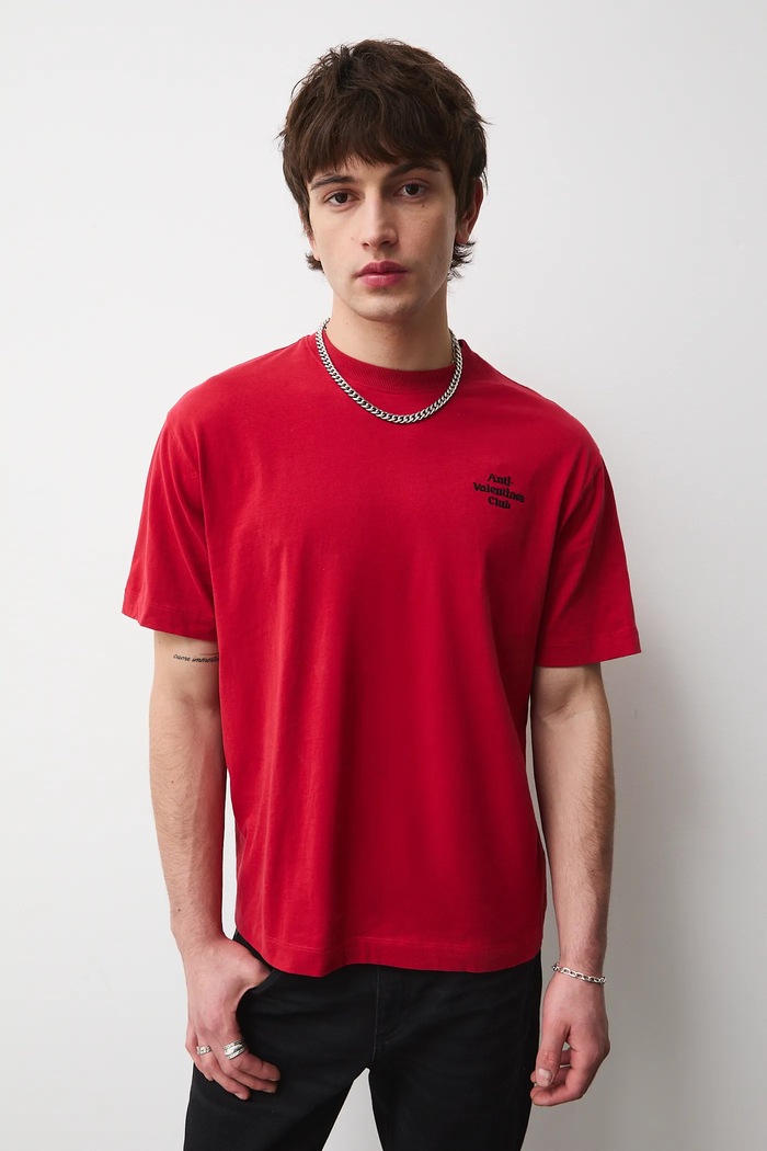 T-shirt bawełniany męski z kolekcji Valentine’s Day czerwony RS26-TSM280