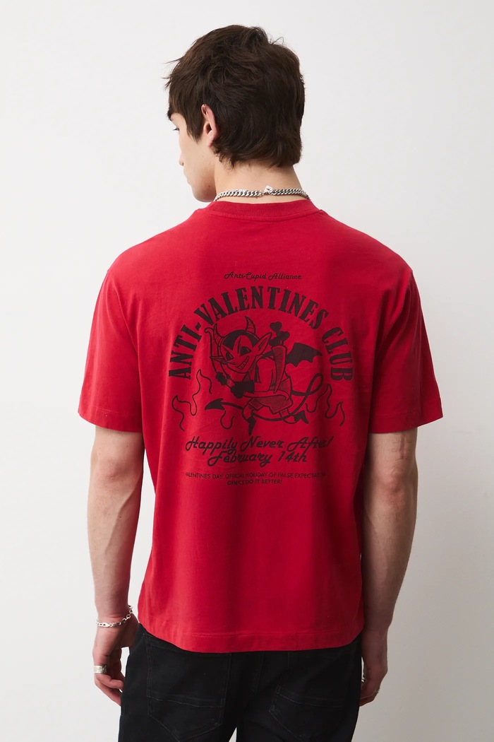 T-shirt bawełniany męski z kolekcji Valentine’s Day RS26-TSM280 czerwony