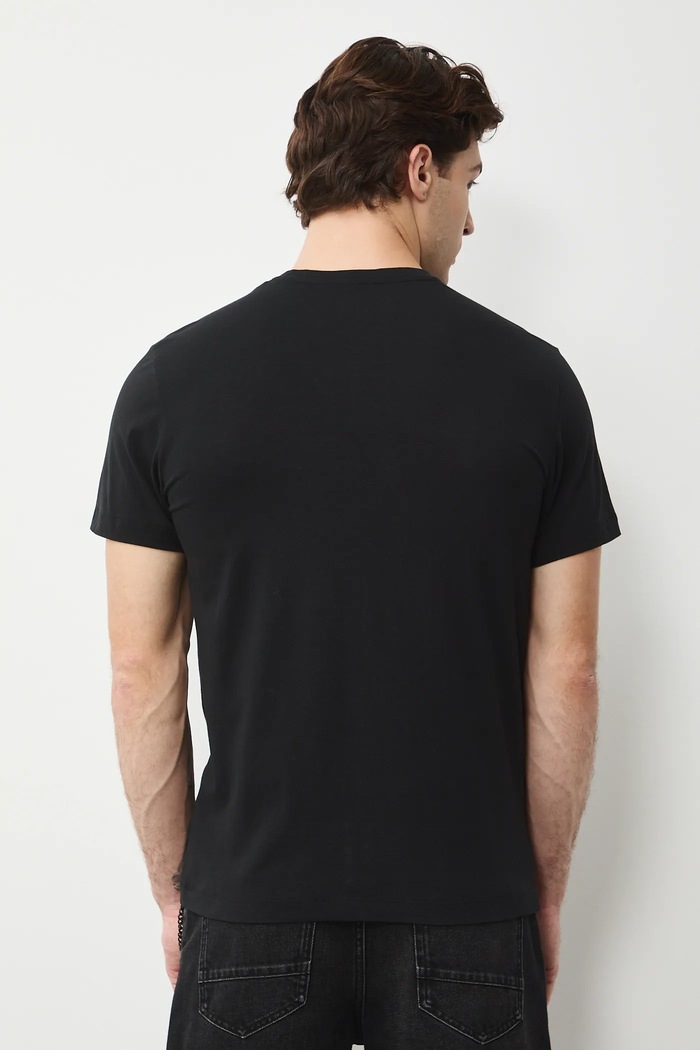 Odzież T-shirt bawełniany męski z elastanem z okazji Dnia Kota RS26-TSM352 czarny