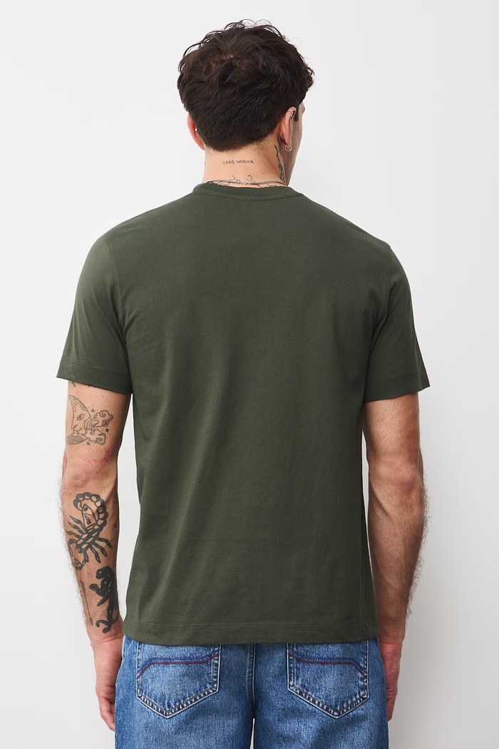 Odzież T-shirt bawełniany męski z nadrukiem RS26-TSM408 zielony