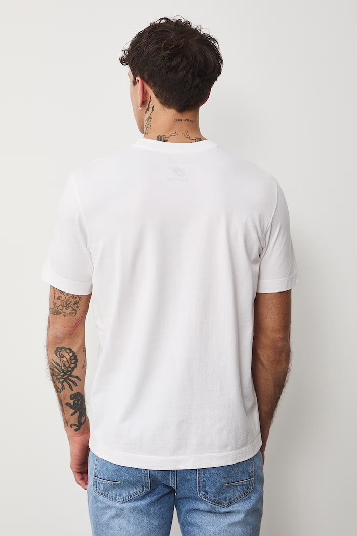 Odzież T-shirt bawełniany męski z nadrukiem RS26-TSM409 biały